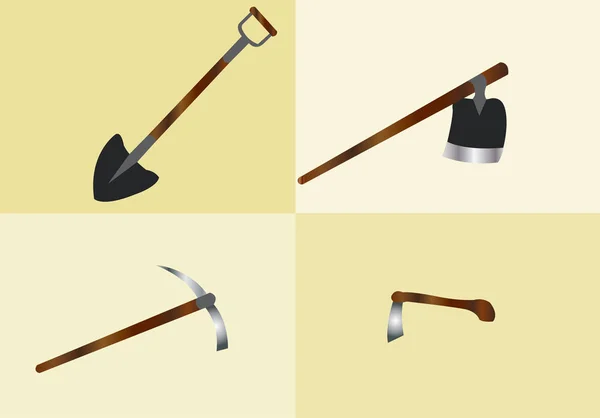Handwerkzeuge zum Ausgraben — Stockvektor