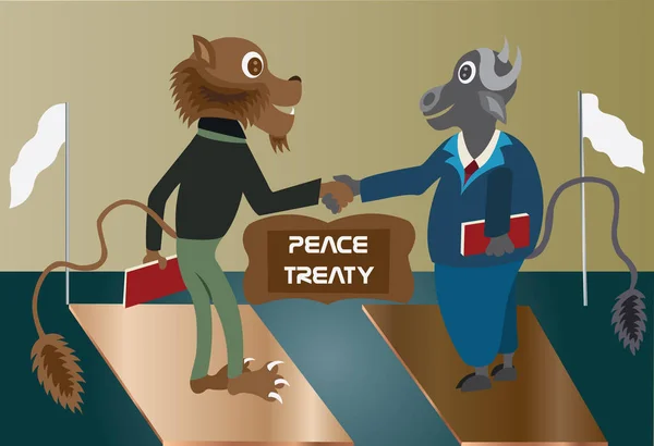 Signing the treaty — Stock Vector