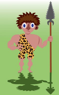 Caveman with Spear clipart