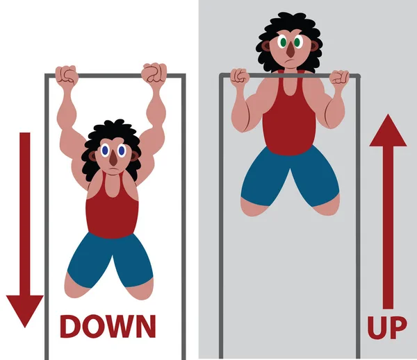 Fazendo alguns pull ups — Vetor de Stock