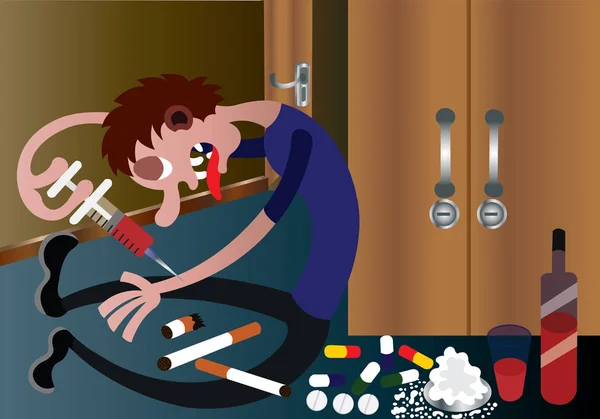 Camarade toxicomane — Image vectorielle