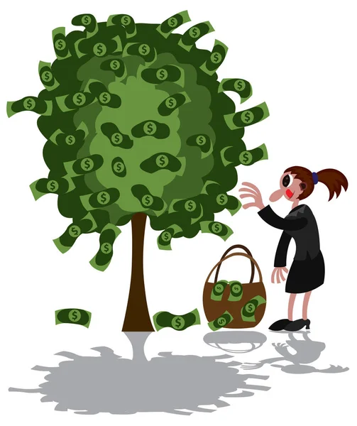 Geld op bomen — Stockvector