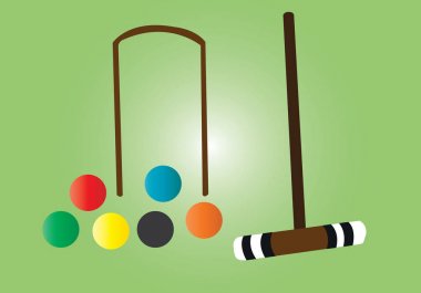 Croquet tools for play clipart