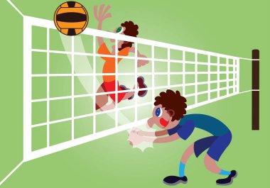 Voleybolcular bir eşleşme var.