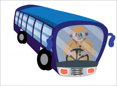 Bus Driver on wheels clipart