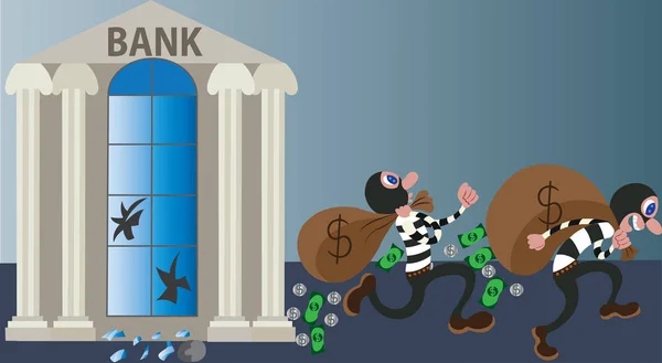Bank Robbery night — Stock Vector