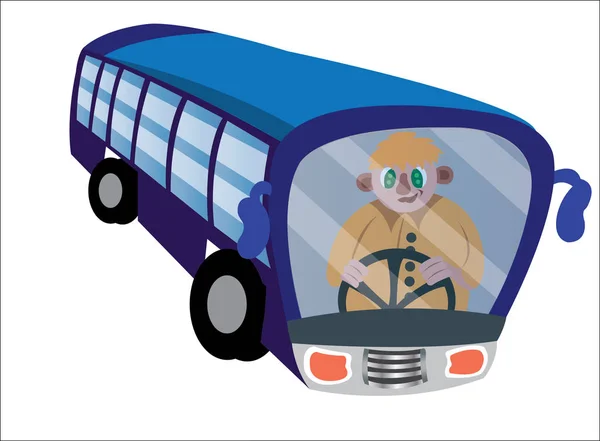 Busfahrer auf Rädern — Stockvektor