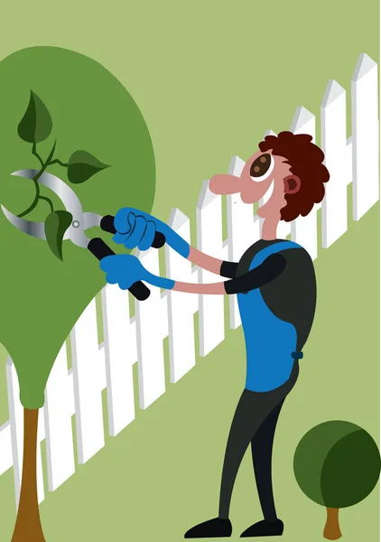 Jardinier au travail — Image vectorielle