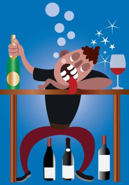 Drinking Problem, A drunk fellow completely passed out after a night of heavy drinking clipart