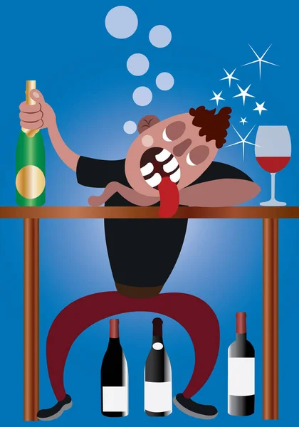 Drinking Problem Drunk Fellow Completely Passed Out Night Heavy Drinking Royalty Free Stock Illustrations