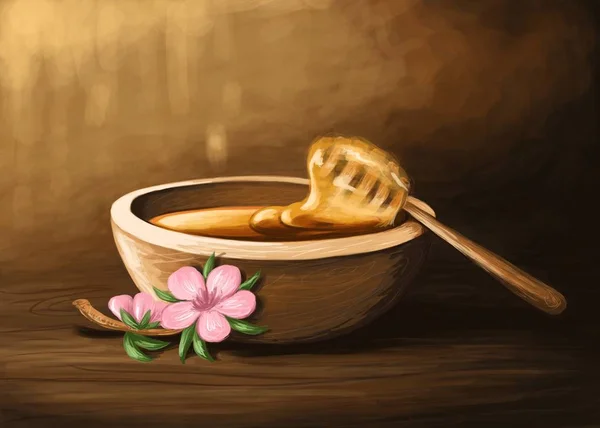 Manuka honing in een kom — Stockfoto
