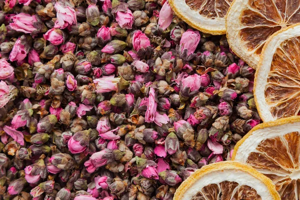 Çay çiçek doku. Şeftali çiçeği çay. Organik Kuru çiçek çay yaprakları.
