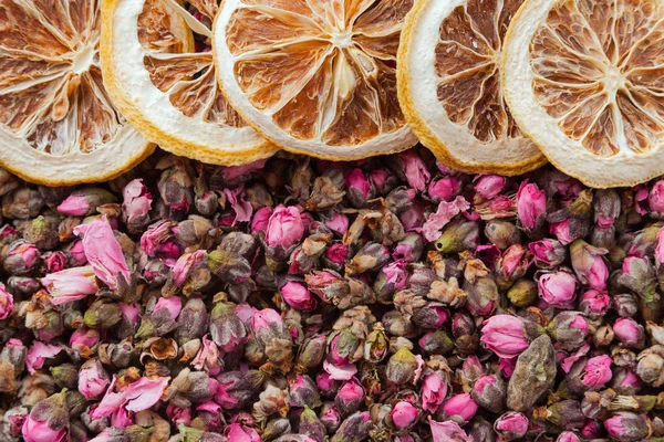 Çay çiçek doku. Şeftali çiçeği çay. Organik Kuru çiçek çay yaprakları.