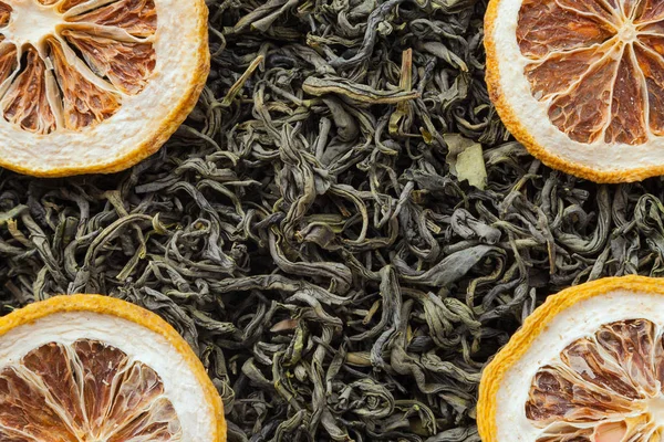 Çay otlar doku. Yeşil çay arka plan. Organik kurutulmuş yeşil çay yaprakları.