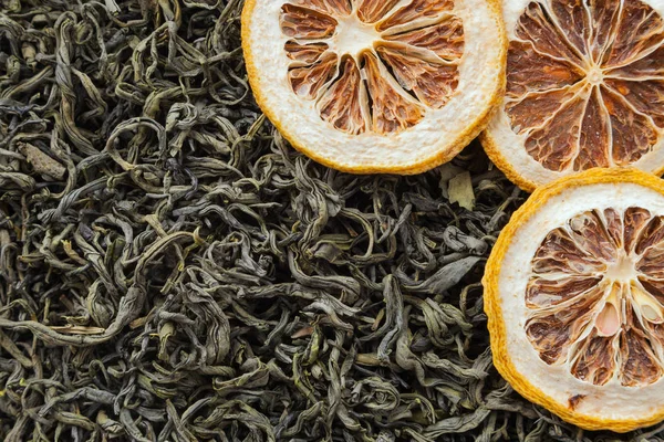 Çay otlar doku. Yeşil çay arka plan. Organik kurutulmuş yeşil çay yaprakları.