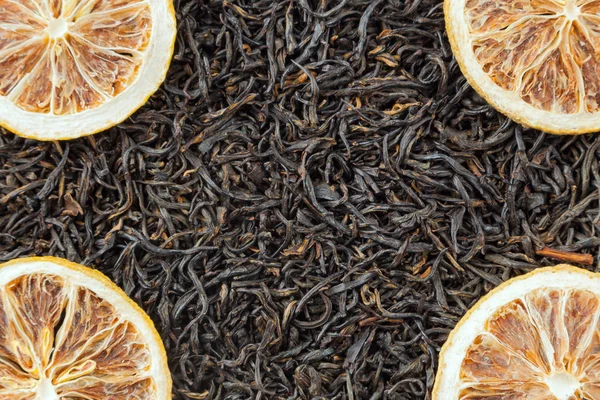 Çay otlar doku. Siyah çay arka plan. Organik kurutulmuş siyah çay yaprakları.