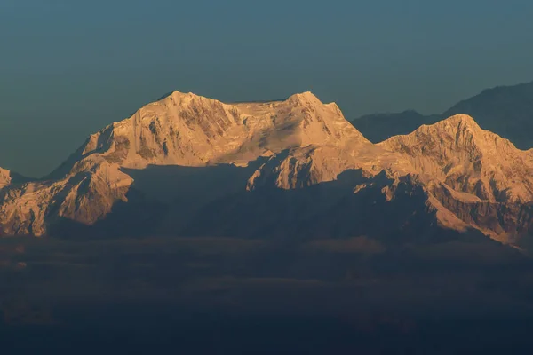 Kanchenjunga, amanecer, colina del tigre, pico del hielo, himalaya — Foto de Stock