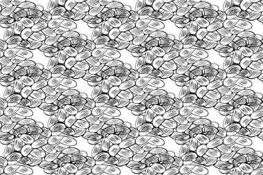 Şeffaf arkaplanda sonu gelmeyen siyah karalamalar var. Vektör illüstrasyonu