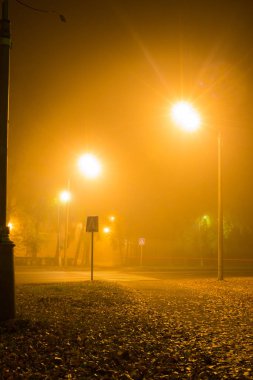 Yaya geçidi sokak ışığında geceleri