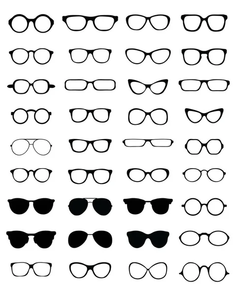 Siluetas de gafas graduadas — Vector de stock