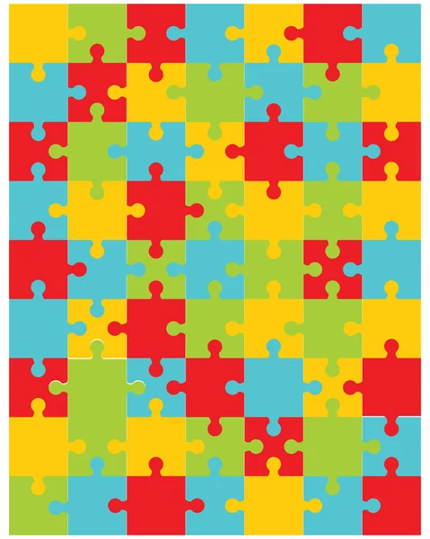 Puzzle colorat, piese separate — Vector de stoc