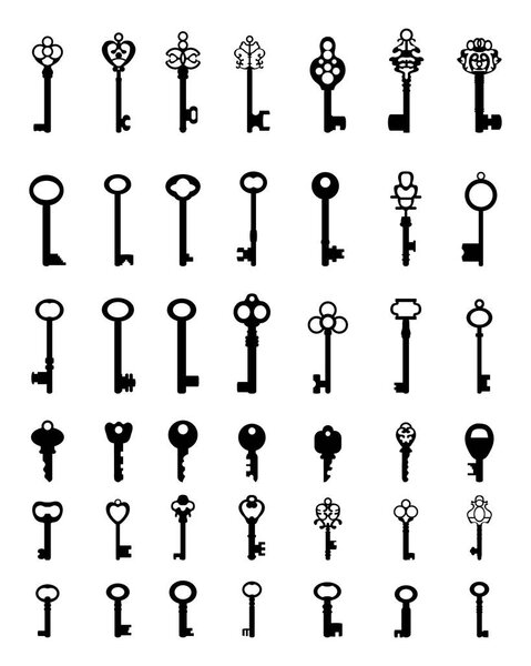 silhouettes of keys