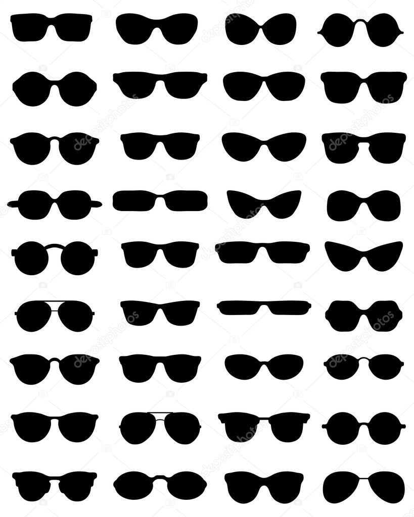 silhouettes of eyeglasses 