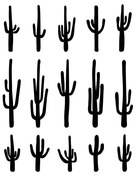 Silhouettes of cactus — Stock Vector