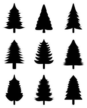 siyah Noel ağaçları 