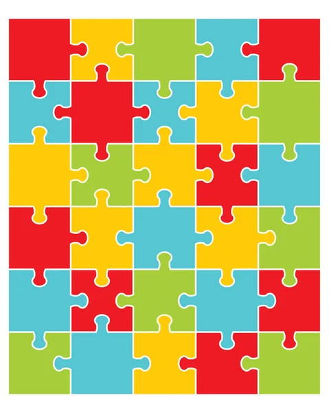 Illustratie Van Afzonderlijke Stukjes Van Kleurrijke Puzzel — Stockvector