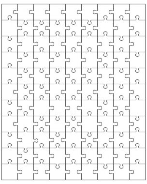 Beyaz bulmaca ayrı bölümlerini gösteren resim