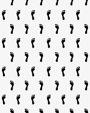 İnsan ayak parmak izi siyah siluetler seamless modeli