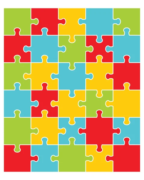 Vector Illustratie Van Kleurrijke Puzzel Aparte Stukken — Stockvector