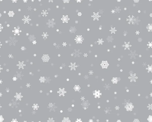 Bezešvé Vzor Sněhových Vloček Vánoční Vločky Pozadí — Stockový vektor