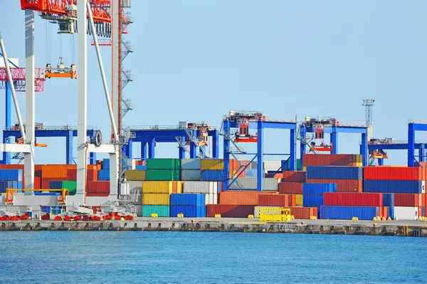 Port cargo crane and container — Stock Photo, Image