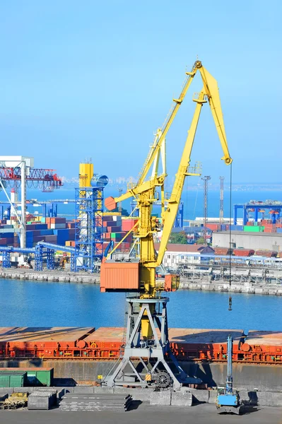 Port cargo crane and container — Stock Photo, Image