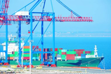 Bağlantı noktası kargo vinç, gemi ve konteyner