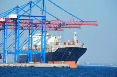 Bağlantı noktası kargo vinç, gemi ve konteyner