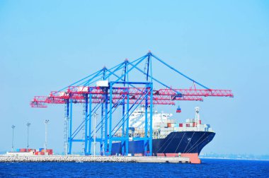 Bağlantı noktası kargo vinç, gemi ve konteyner