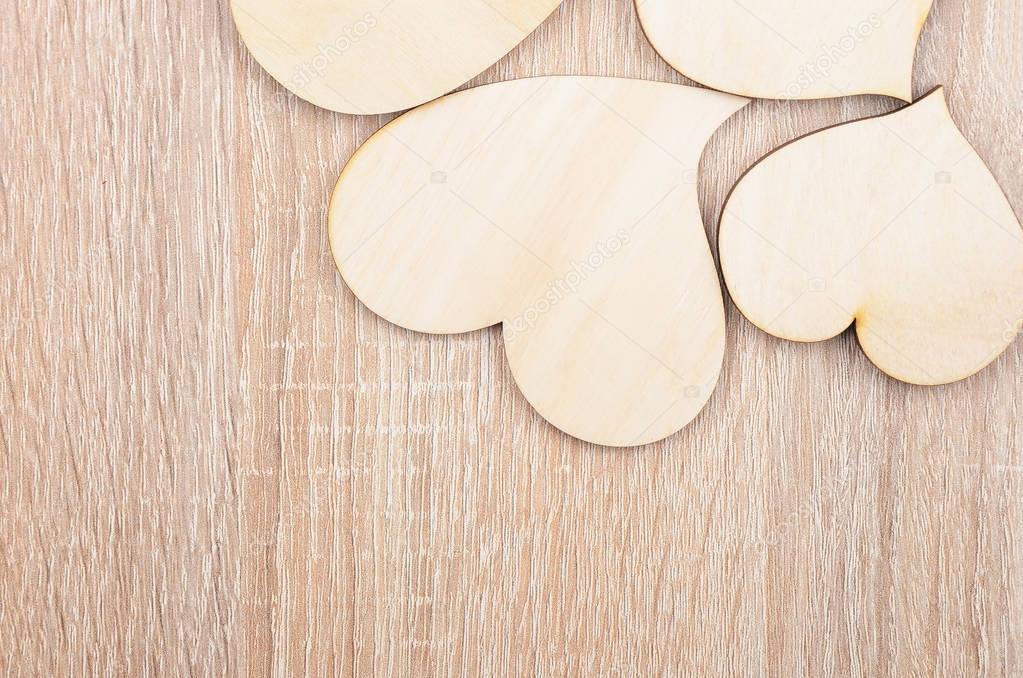 Heart on wooden background