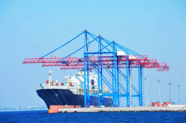 Bağlantı noktası kargo vinç, gemi ve konteyner