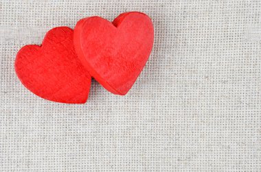 Kalp kumaş arka plan üzerinde