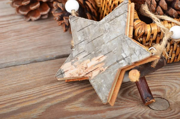 Christmas wooden star — Stock Photo, Image