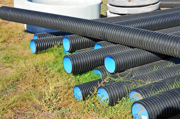 Stacked PVC pipe — Stock Photo, Image