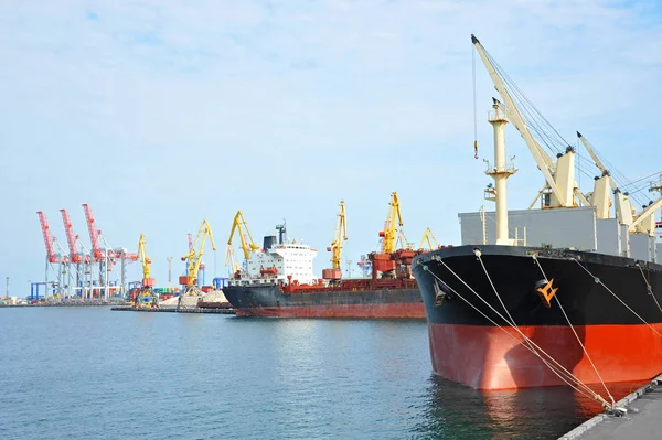 Navio de carga a granel sob guindaste portuário — Fotografia de Stock