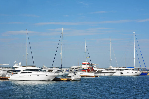 Motor yacht in jetty