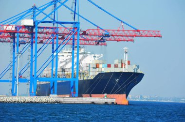 Bağlantı noktası kargo vinç, gemi ve konteyner