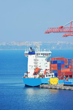 Bağlantı noktası kargo vinç, gemi ve konteyner