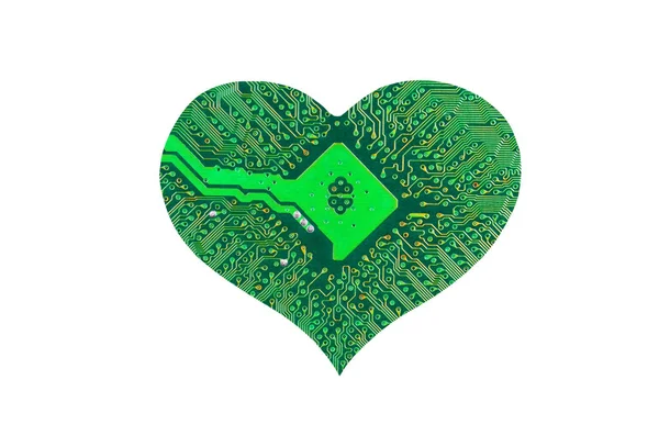 Srdce z mikroobvod — Stock fotografie