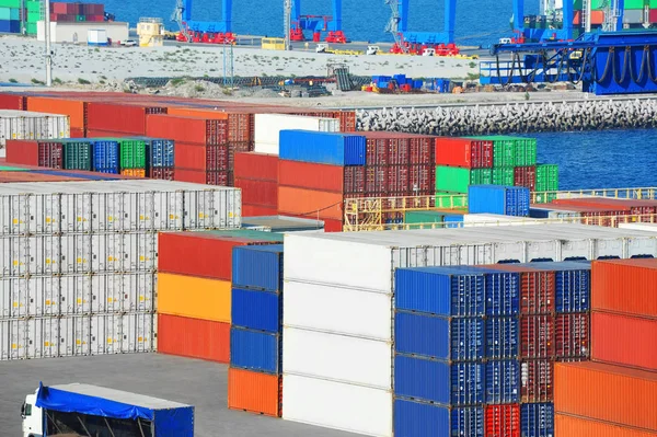 Last container i hamn — Stockfoto
